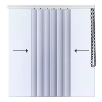 Bediening aan de rechterkant, pakket in het midden.
