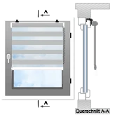 Op het raamframe met klemsteun (zonder boren)