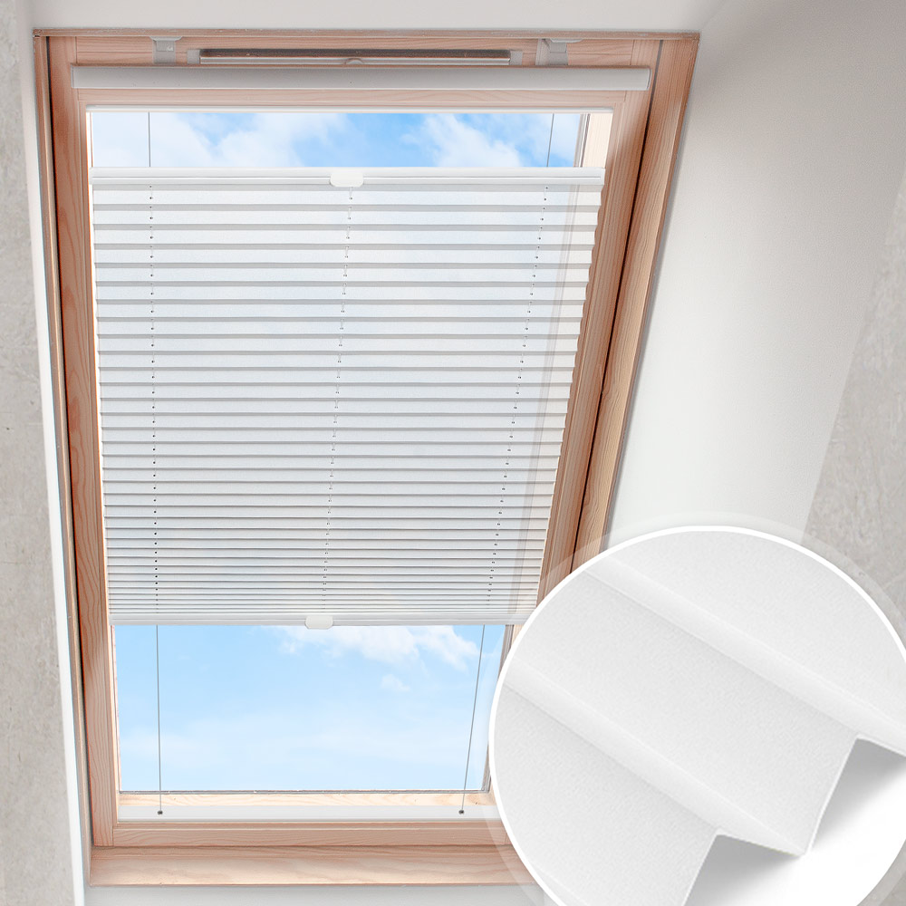 Dakraam plisségordijn Sneeuwwit | lichtdoorlatend