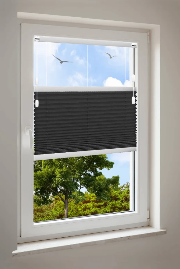 Plissé Cosiflor® F1 zwarte stoffen