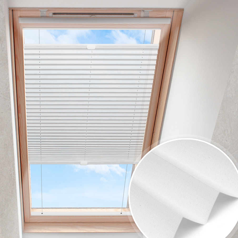 Dakraam plisségordijn Wit | lichtdoorlatend