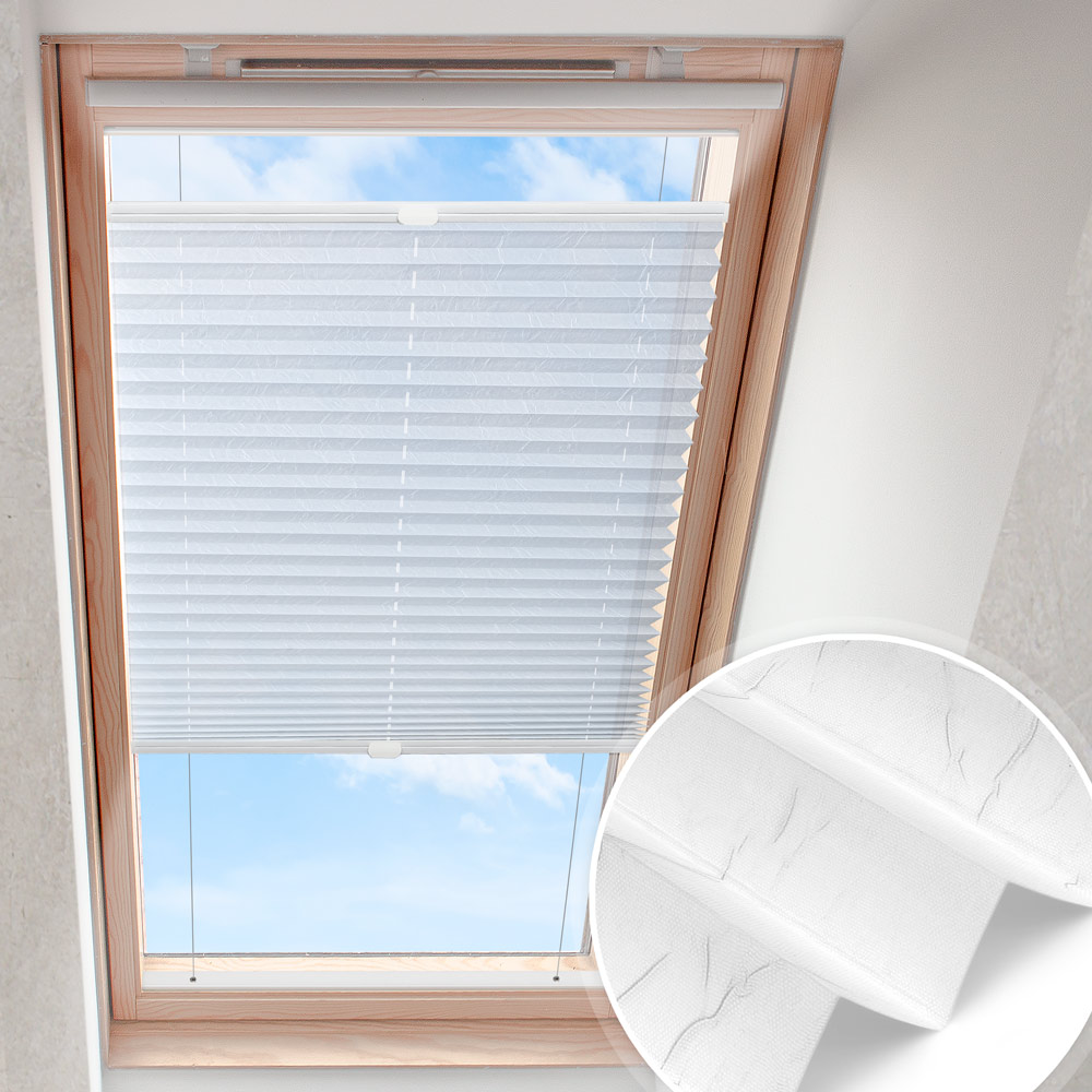 Dakraam plisségordijn Leliewit | crushoptik