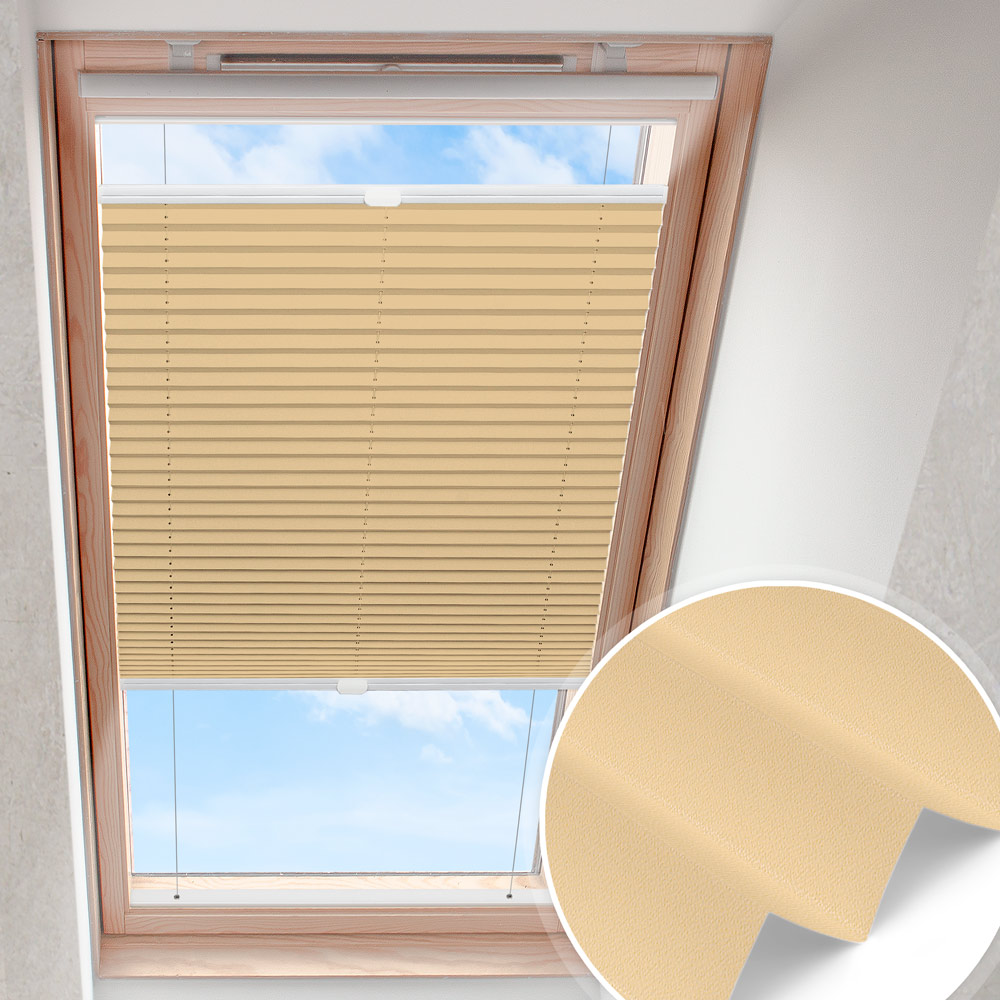 Dakraam plisségordijn Zandbeige | parelmoer