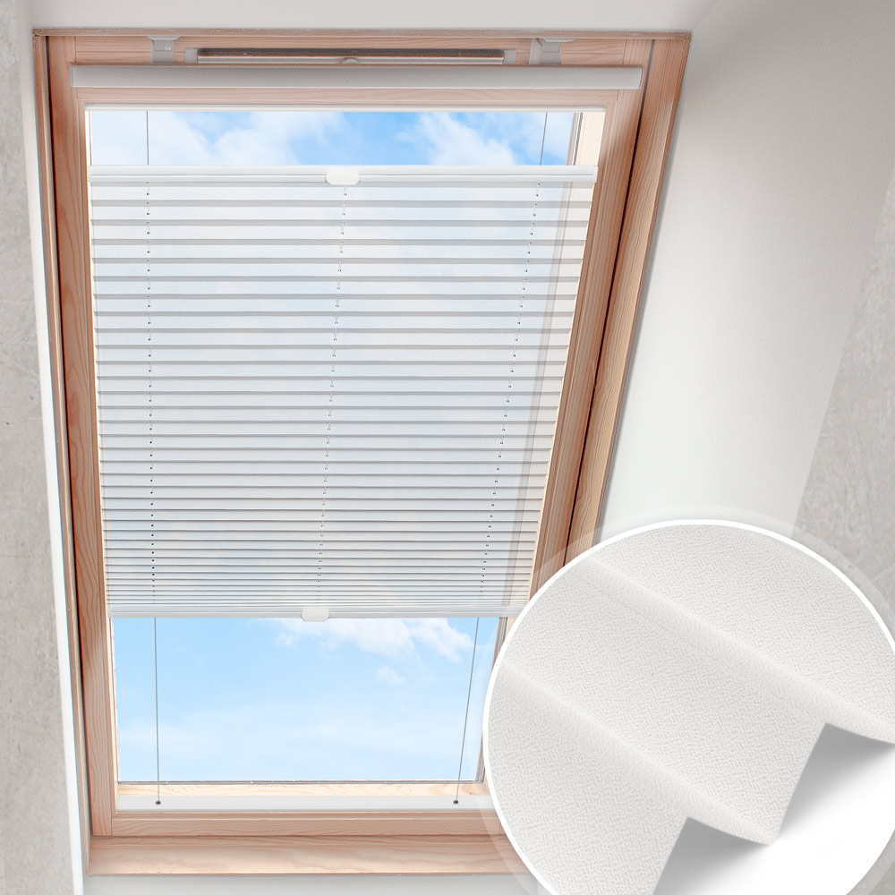 Dakraam plisségordijn Wit | parelmoer