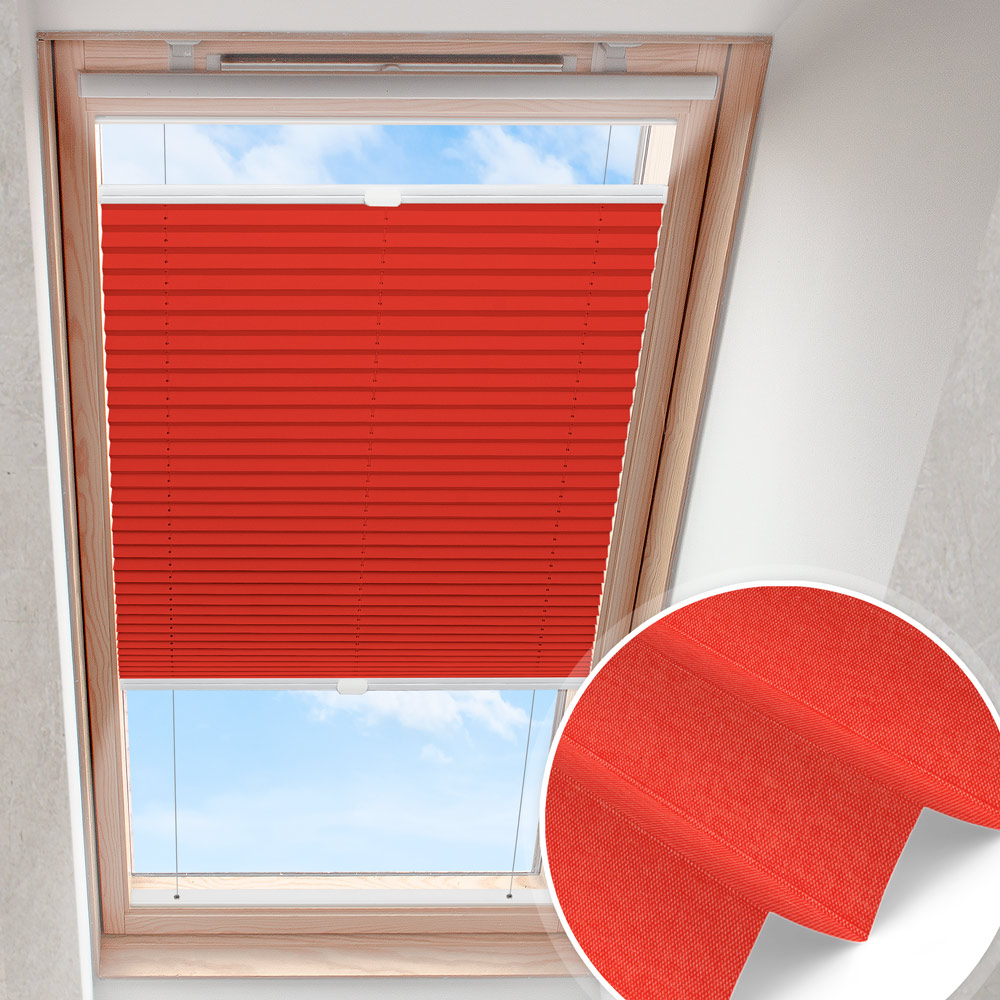 Dakraam plisségordijn Rood | lichtdoorlatend