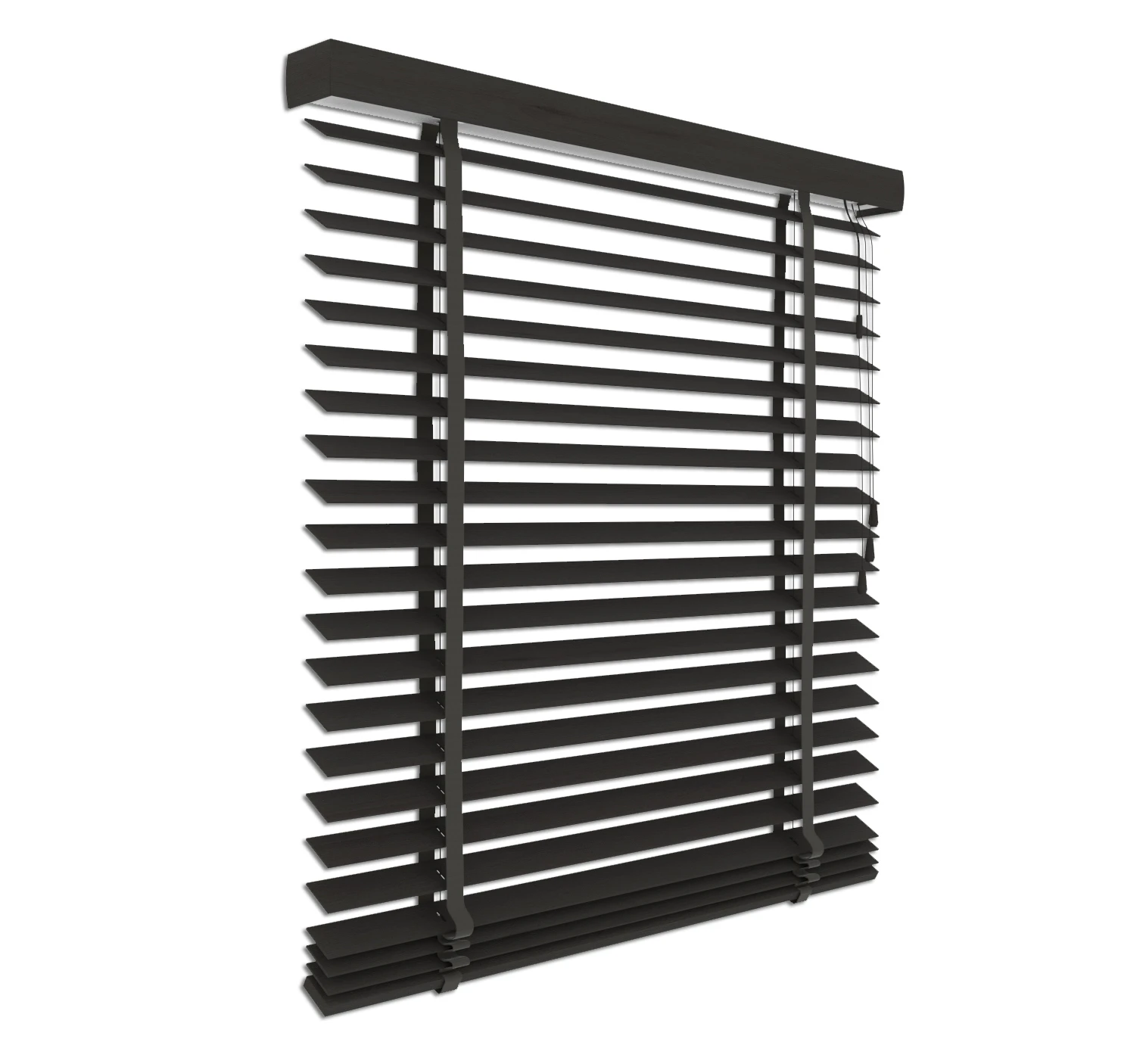 Houten jaloezie donkere Olijf eik | 50 mm Lamel