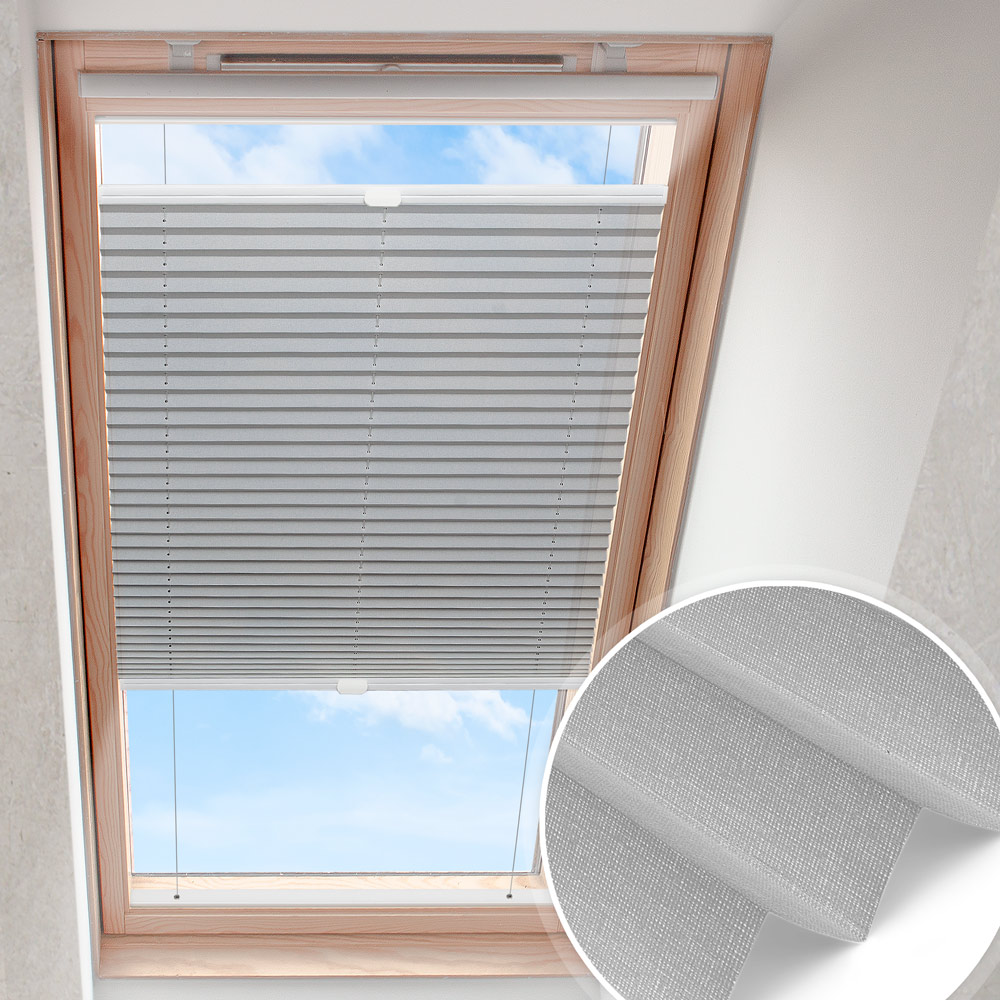 Dakraam plisségordijn Zilvergrijs | parelmoer