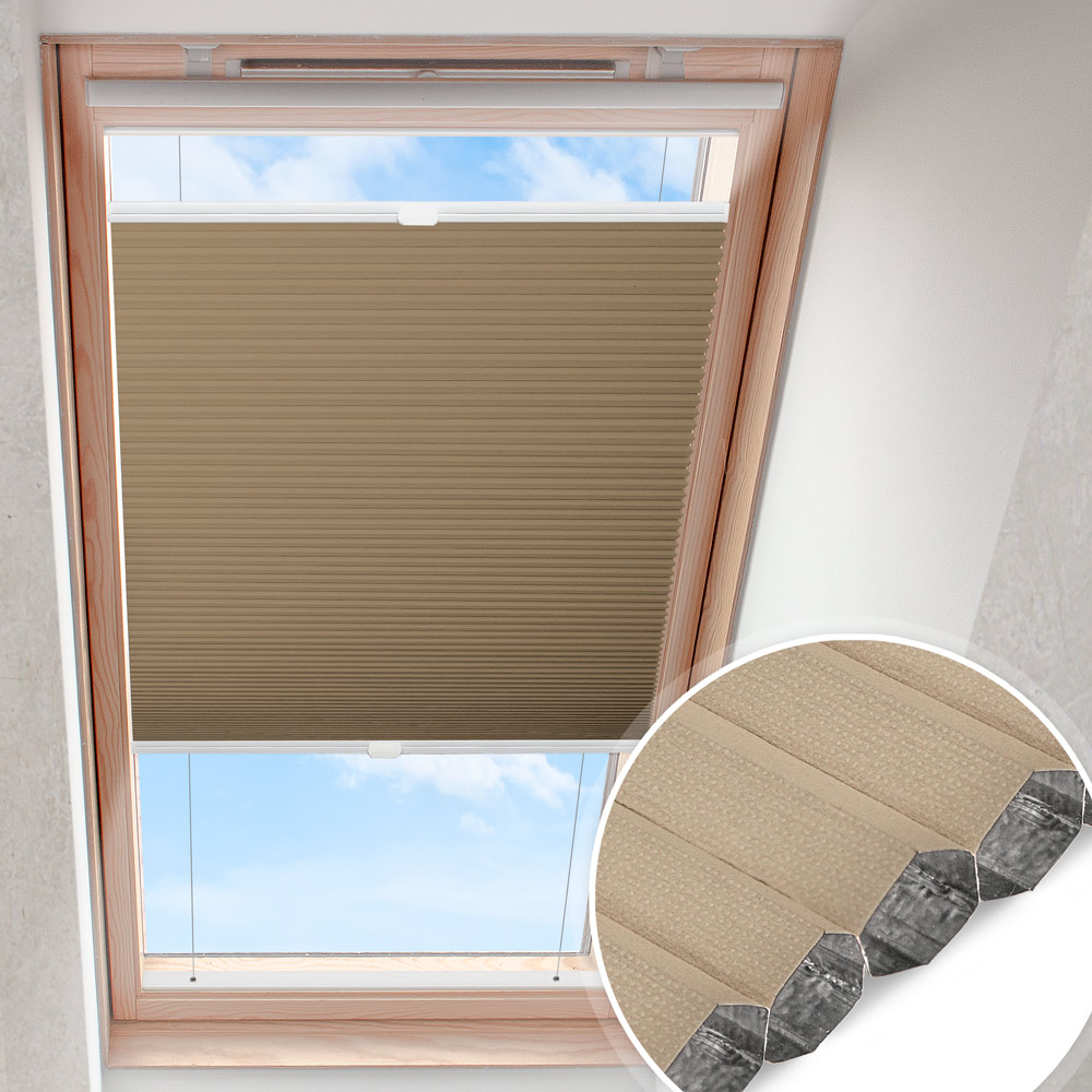Dakraam plisségordijn Notenbruin | verduisterend Honingraat