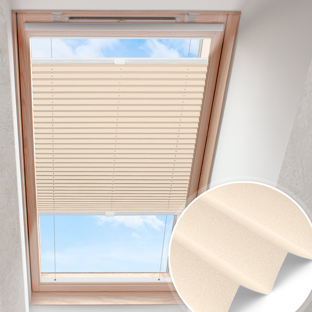 Dakraam plisségordijn Alabastercrème | parelmoer