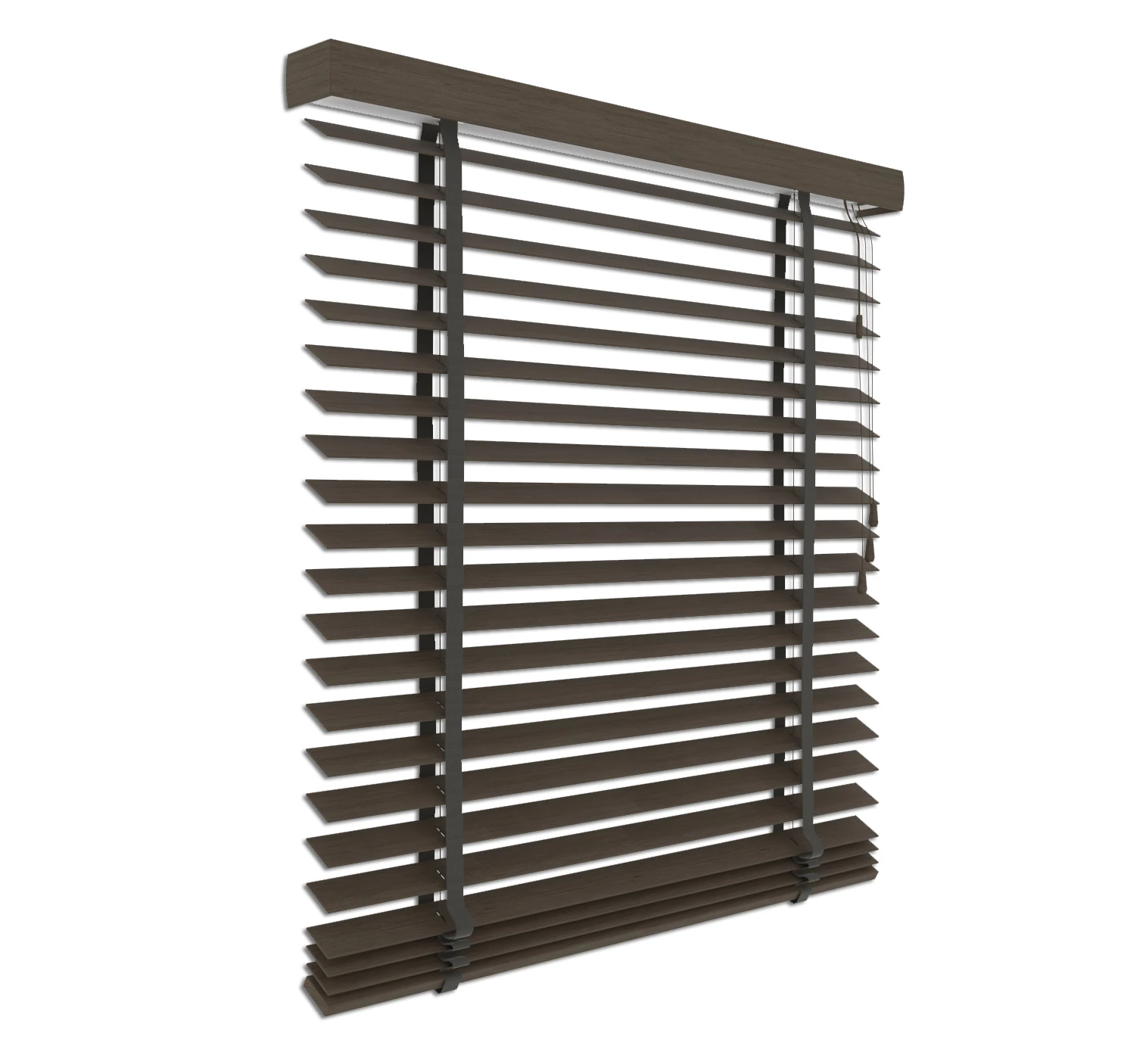 Houten jaloezie rustieke donkere Eik | 50 mm Lamel