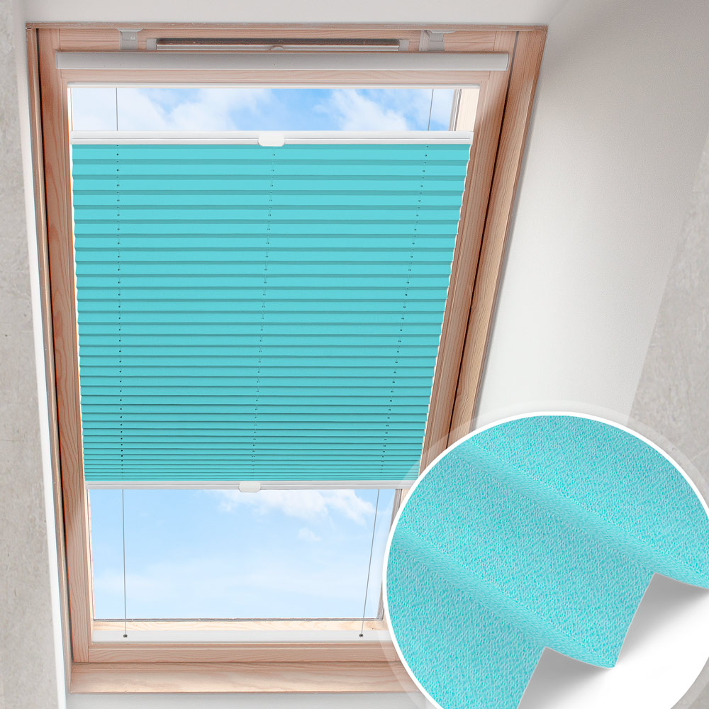Dakraam plisségordijn Turquoise | parelmoer