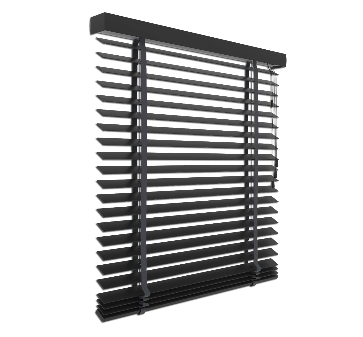 Houten jaloezie Zwart halfglanzend | 50mm Lamelle