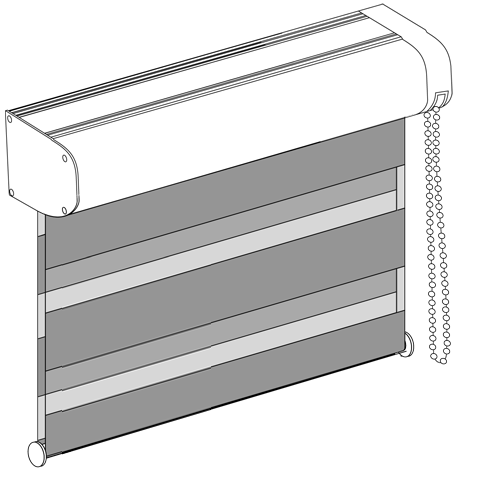 Duo rolgordijn met 80mm cassette