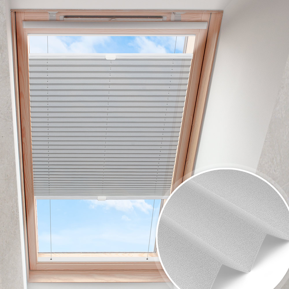 Dakraam plisségordijn Lichtgrijs | lichtdoorlatend