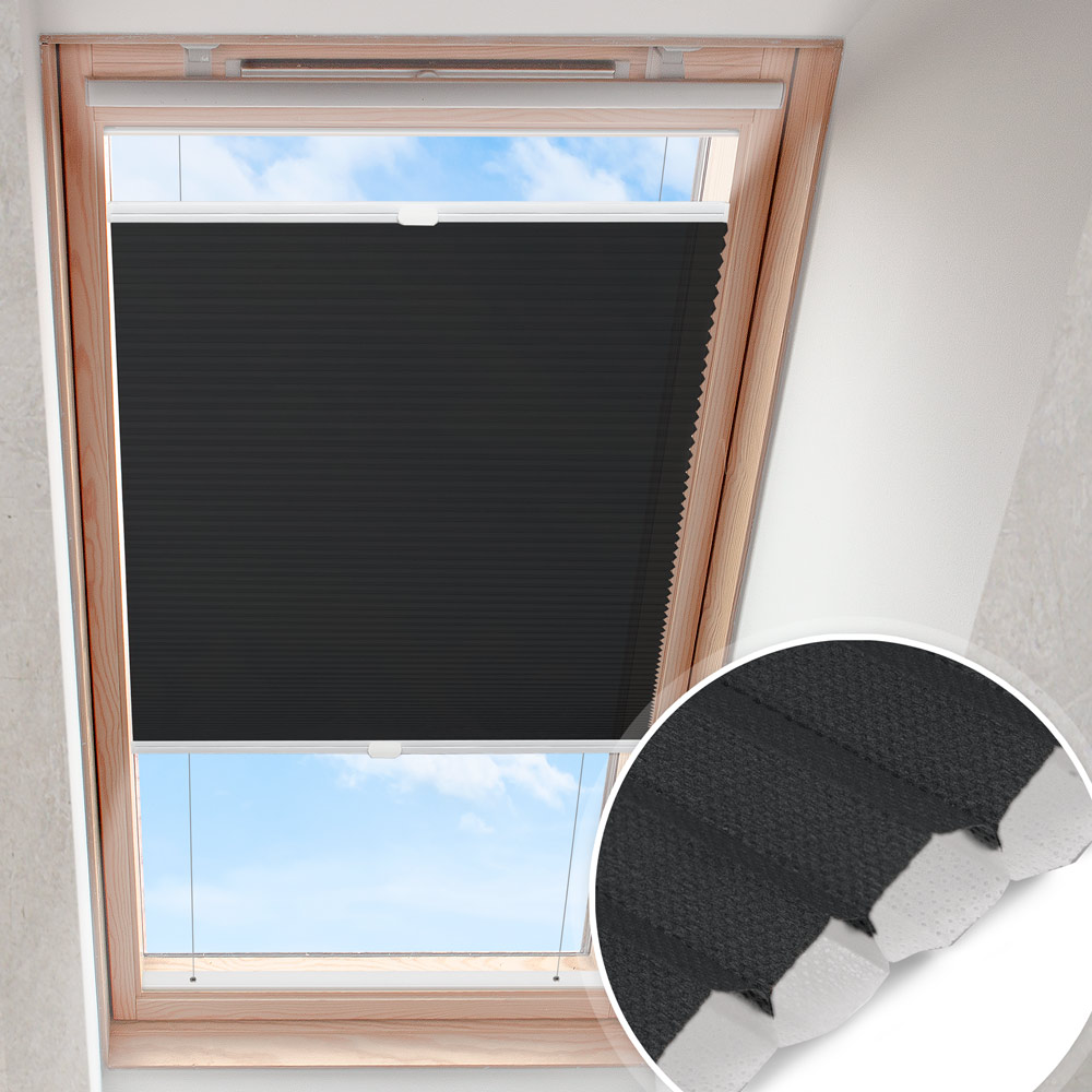 Dakraam plisségordijn Antraciet | Honingraat