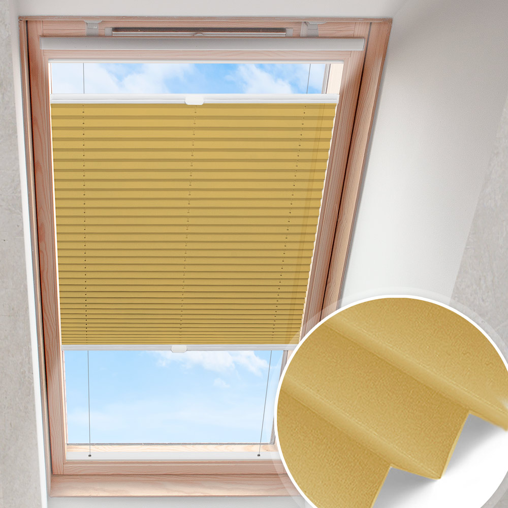 Dakraam plisségordijn Oranjegeel | lichtdoorlatend
