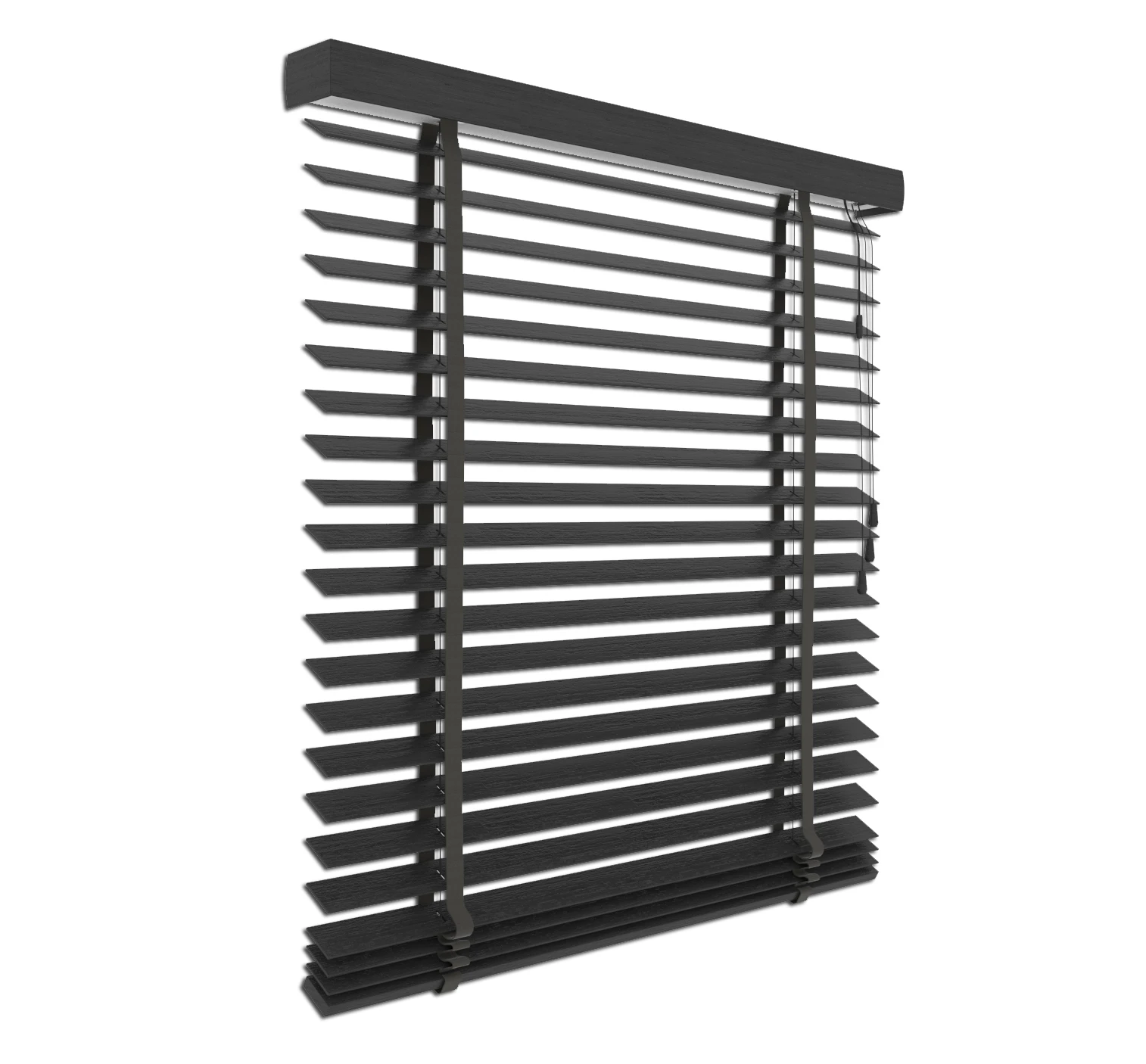 Houten jaloezie Zwart Bamboe | 50mm Lamelle