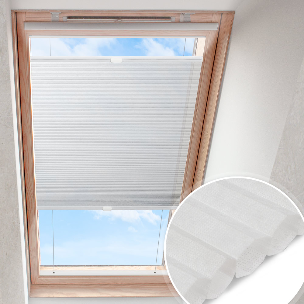 Dakraam plisségordijn Wit | Honingraat