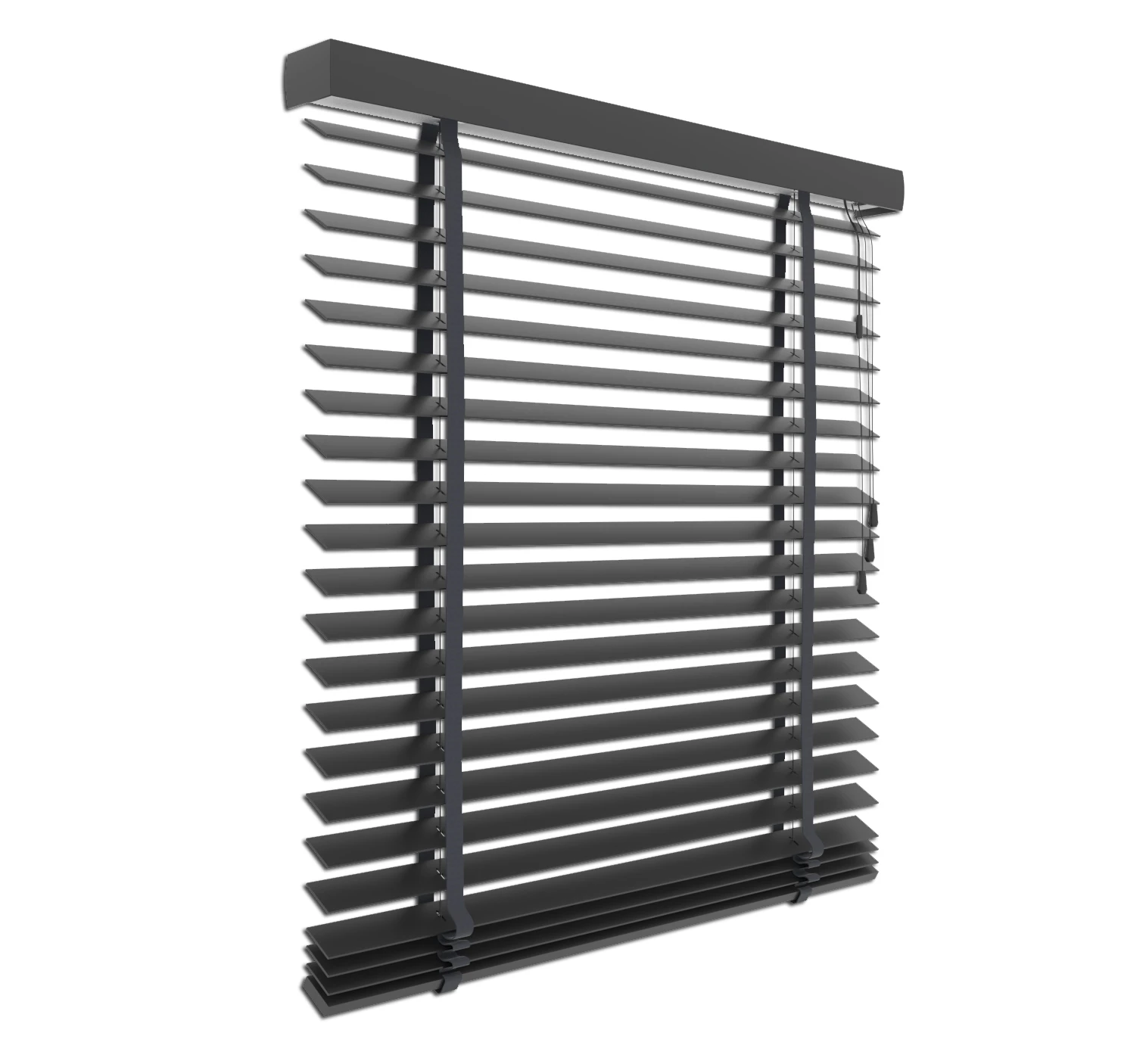 Houten jaloezie Zwart mat | 50mm Lamelle