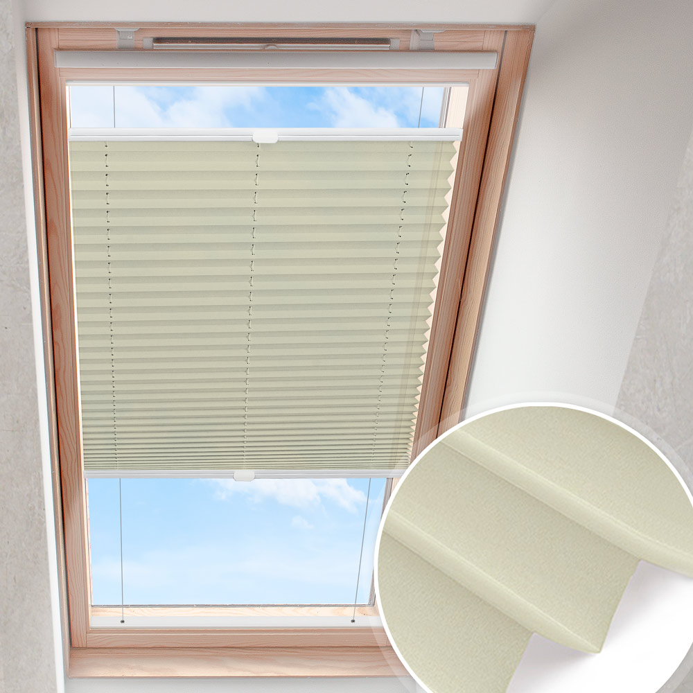 Dakraam plisségordijn Creme | lichtdoorlatend