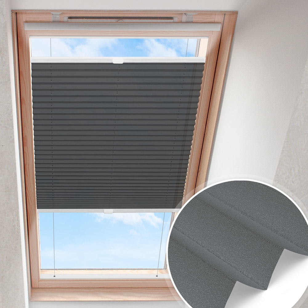 Dakraam plisségordijn Grijs | verduisterend