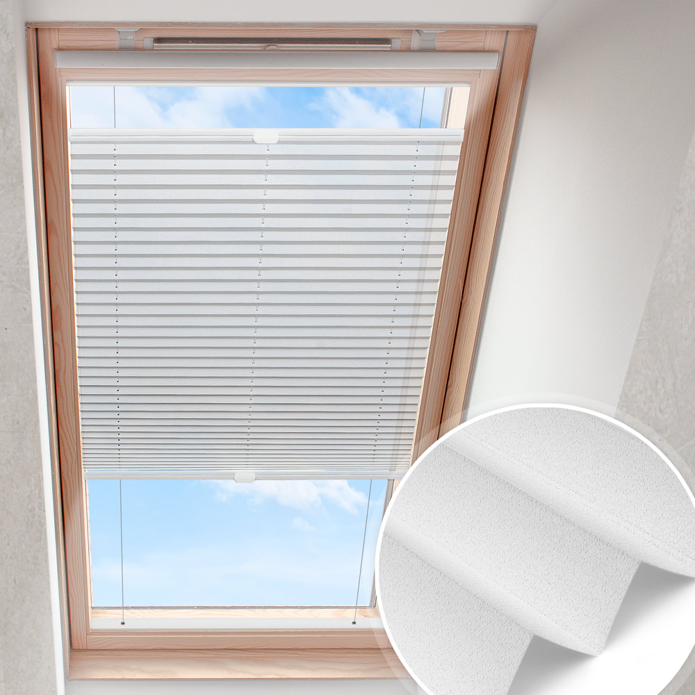 Dakraam plisségordijn Zilverwit | verduisterend