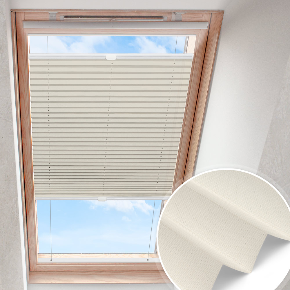 Dakraam plisségordijn Crème | transparant